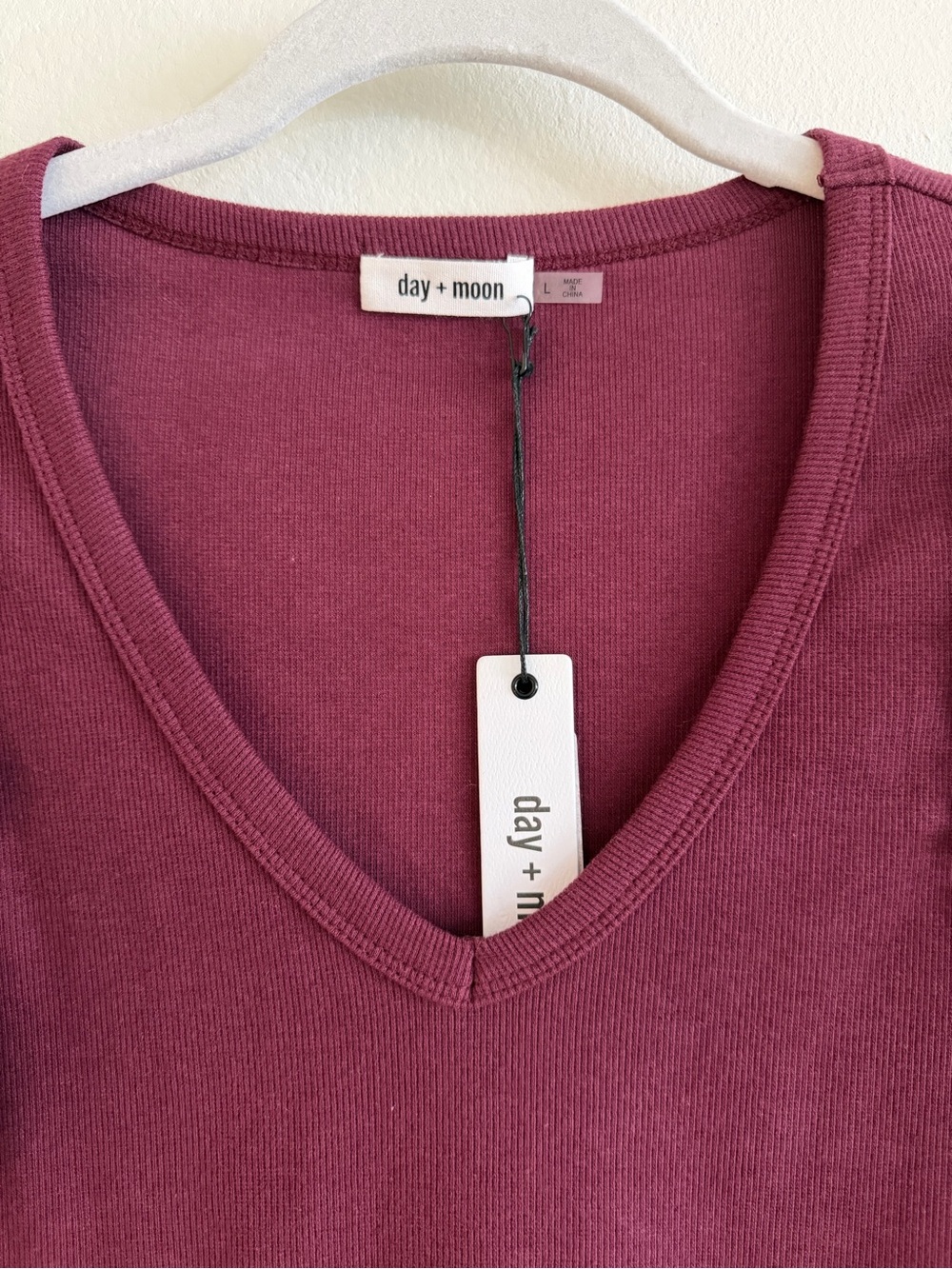 Day + Moon Burgundy Ruffle Sleeve V-Neck Bodysuit - Picture 2 of 6